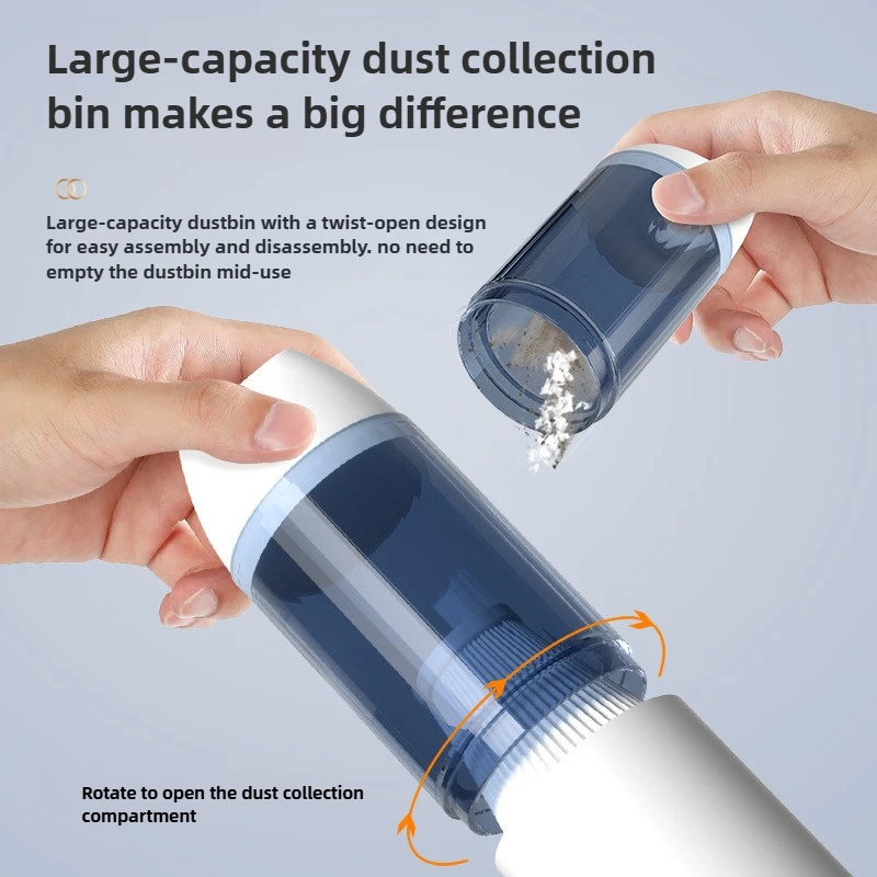 مكنسة كهربائية جديدة صغيرة محمولة باليد للشحن اللاسلكي للسيارة لسطح المكتب المنزلي