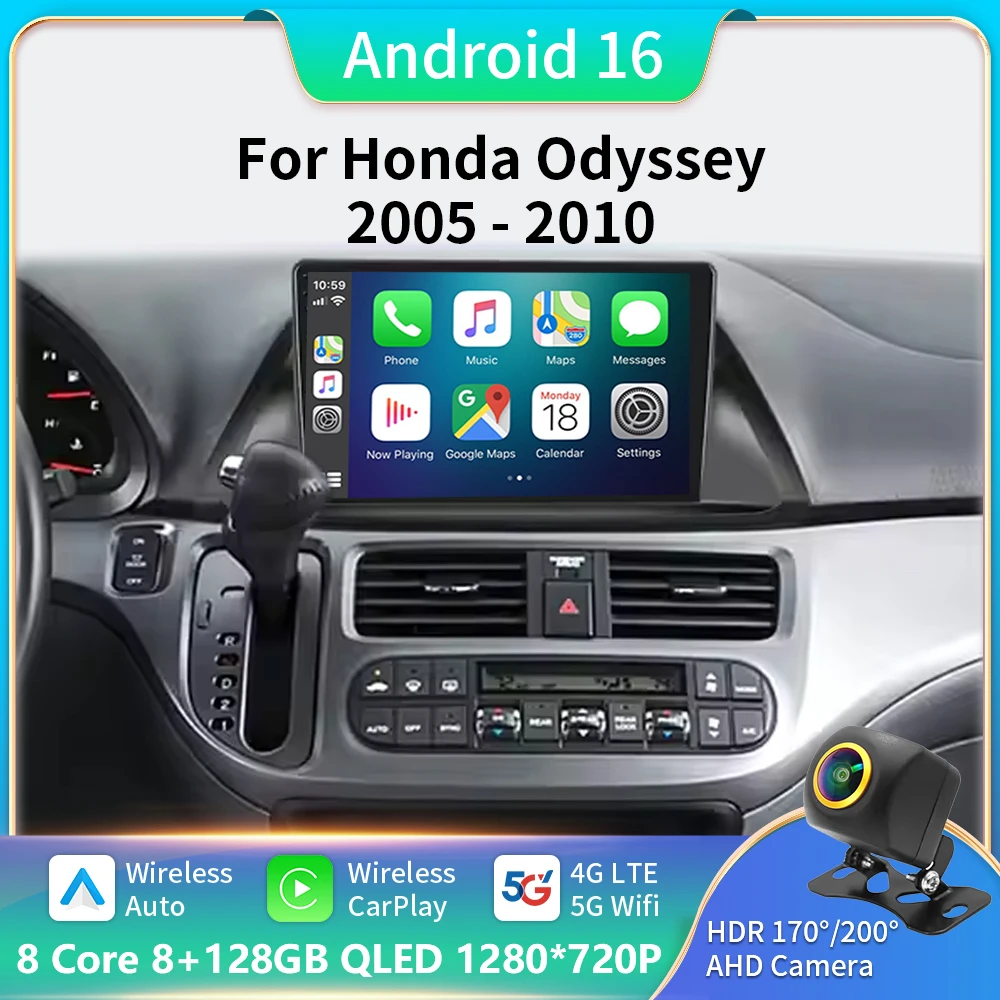 

Android 16 For Honda Odyssey 2005 - 2010 Car Radio Multimedia Player Navigation Stereo DSP Carplay 5G WIFI BT Android DVD