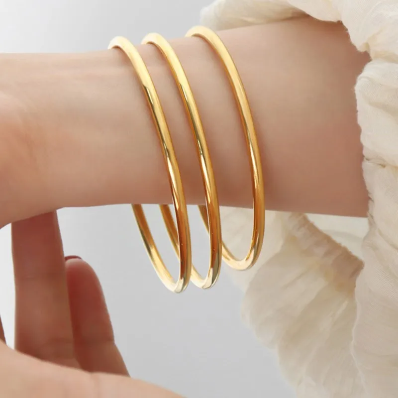 Bracelet for Women Luxury Stainless Steel High Quality Gold Silver Color Bangle Bracelets For Girls Simple Accessories Jewelry