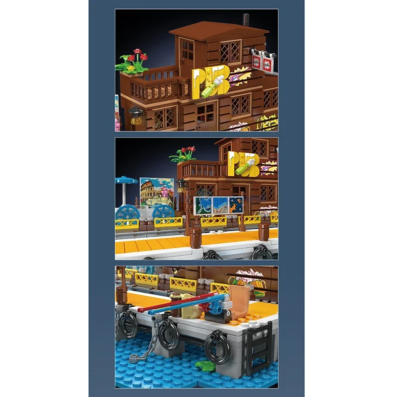 O modelo taverm blocos de construção cidade vista rua modular moc 10108 tijolos cena urbana conjunto construção presente brinquedo para crianças