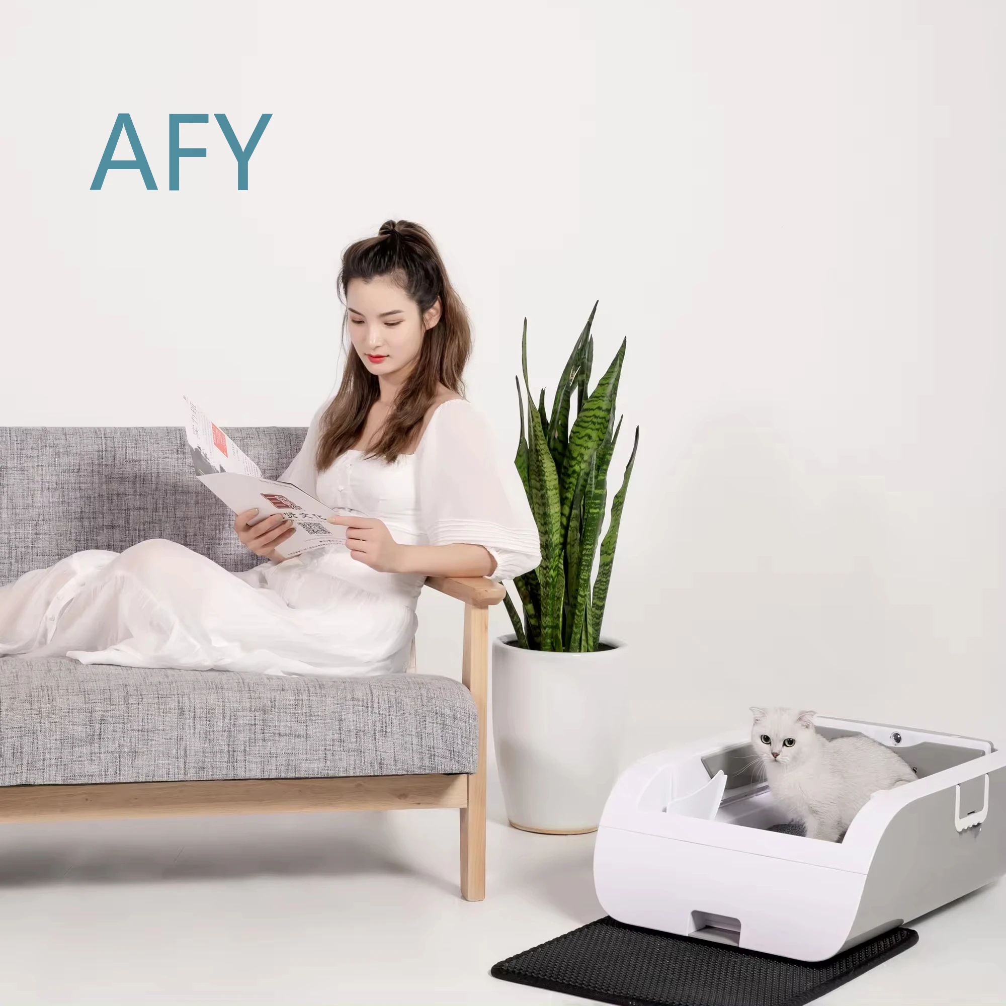Smart Automatic Cat Litter Box for App WiFi Touch Control Low Noise Intelligent Cleaning for Cats for Modern Home Pet Care