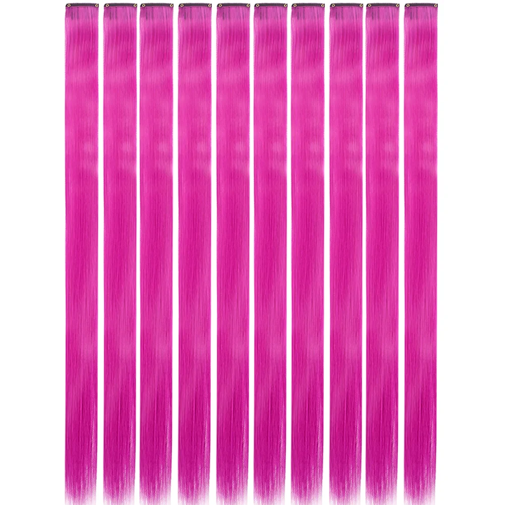 10PCS/Pack Colored Party Highlights Clip in Hair Extensions