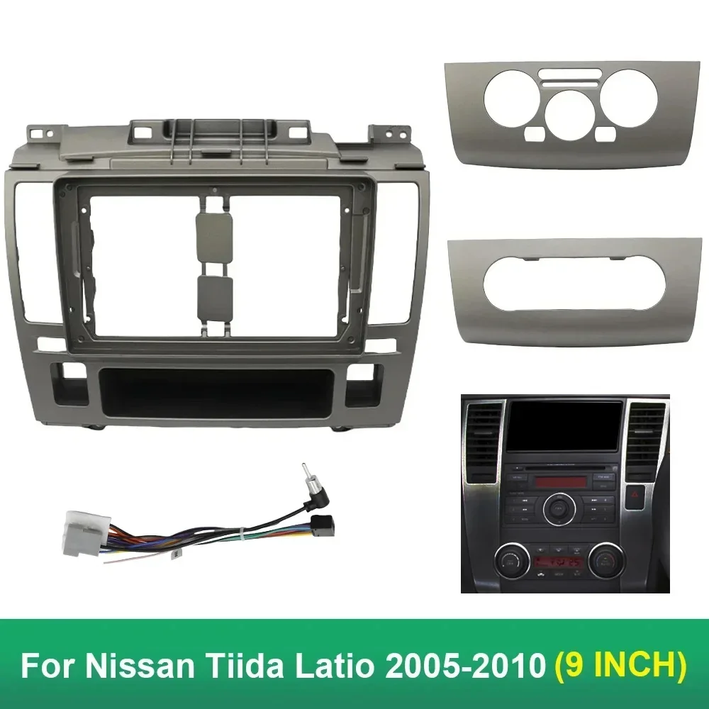 For Nissan Tiida Latio 2005-2010(9Inch) Car Radio Fascias Android GPS MP5 Stereo Player 2 Din Head Unit Panel Dash Frame Install