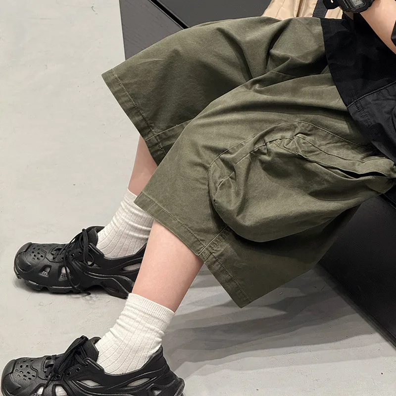 Baoduo children's clothing boys tooling shorts summer thin 2025 new summer pants tide five-point pants