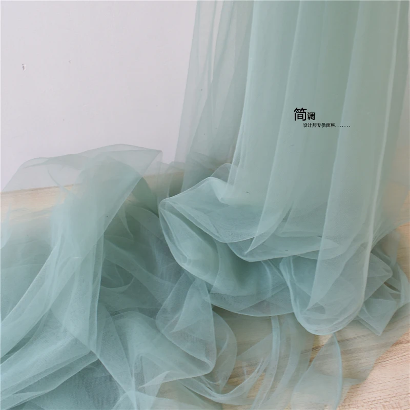 Green Series Mesh Fabric Soft Elegant Wedding Background Decoration Hanfu Wedding Dress Fabric Wholesale DIY Sewing Desigh Cloth