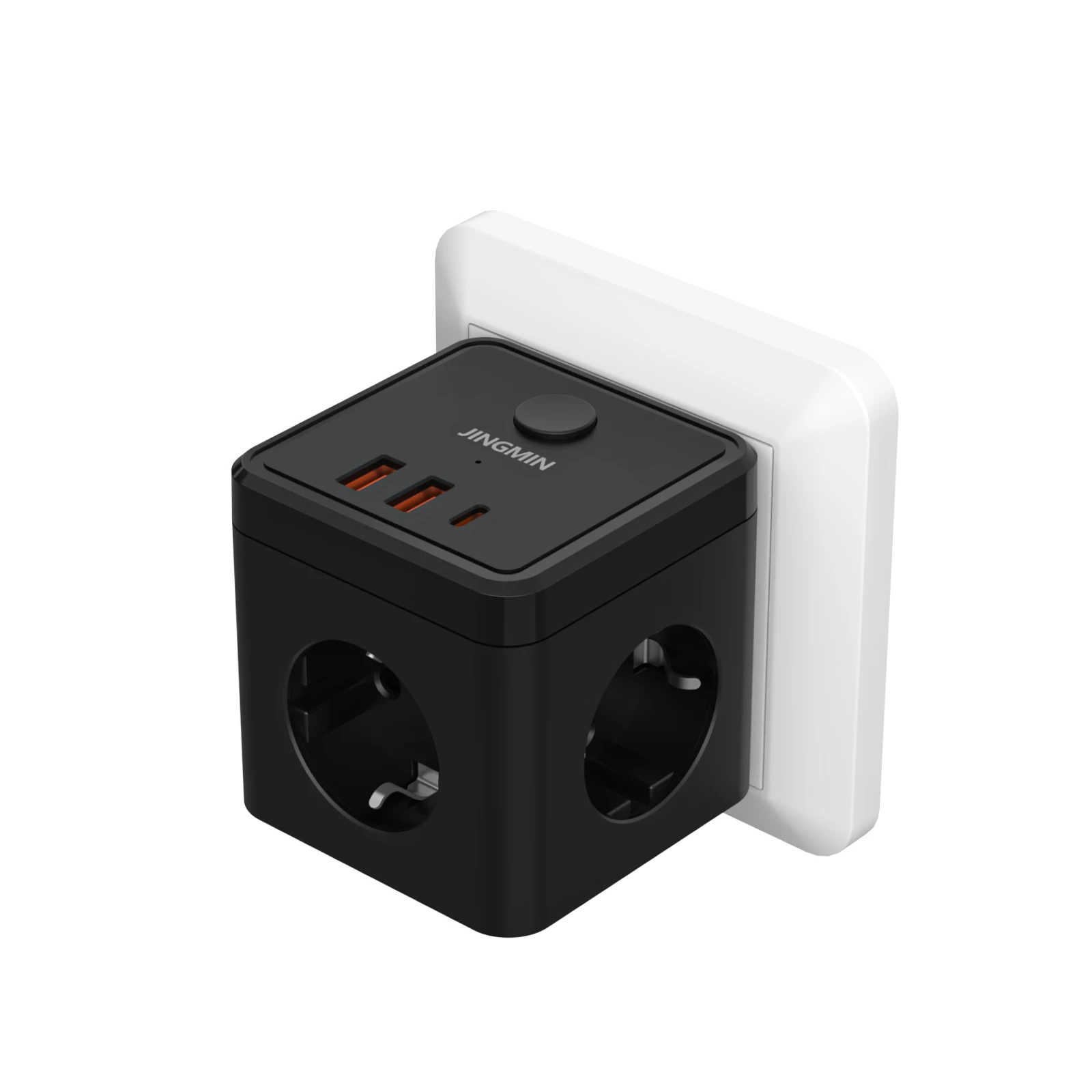 Wandsteckdosen-Extender mit Schalter, 3 Steckdosen, 2 USB-A- und 2 Typ-C-Anschlüsse, tragbare Würfelsteckdose, Steckdosenleisten-Adapter, Ladegerät für Reisen