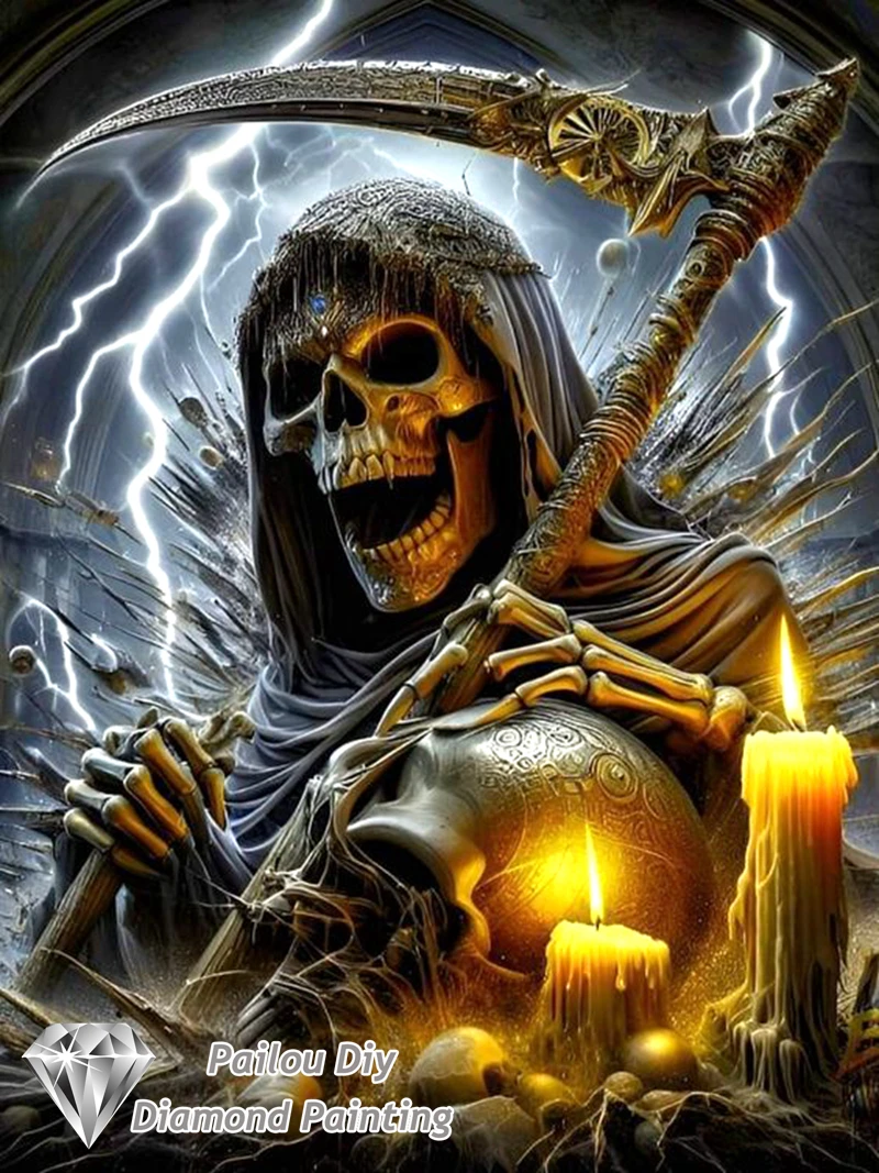 Halloween Horror Skull And Skeleton Diamond Painting Dark Art