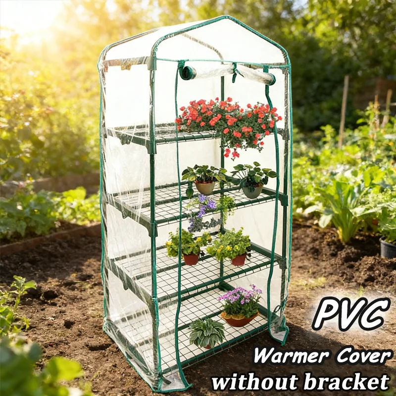 

PVC Plant Cover Transparent Garden Warmer Cover Warming Shed for Balcony Terrace Rainproof Cold Protection for Outdoor Plants