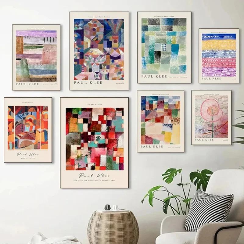 Paul Klee Abstract Gradation Vintage Canvas Poster Colorful Geometric Design Art Painting Picture Wall Decor Living Room Home