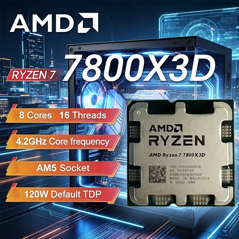 AMD Ryzen 7 7800X3D 8-Core 16-Thread B650 5NM 4.2GHz Socket AM5 L3