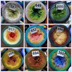 300G/Ball Mercerized Organic Cotton Gradient Cake Yarn Christmas Green Series 4 Strands Baby Knitting Crochet Scarf Shawl TJ8662