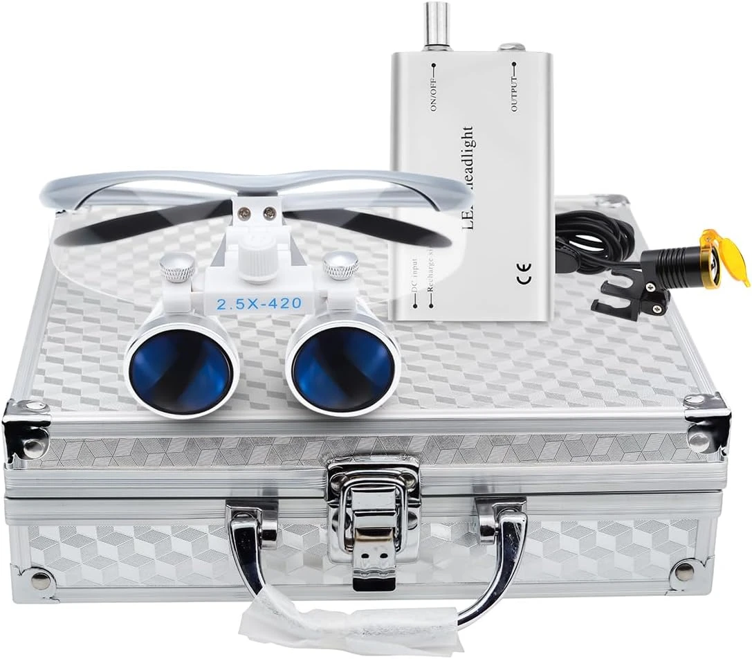 lupas-quirurgicas-25x-35x-con-luz-led-distancia-de-trabajo-de-420-mm-lupa-binocular-de-vidrio-Optico-para-orl-y-ortopedia