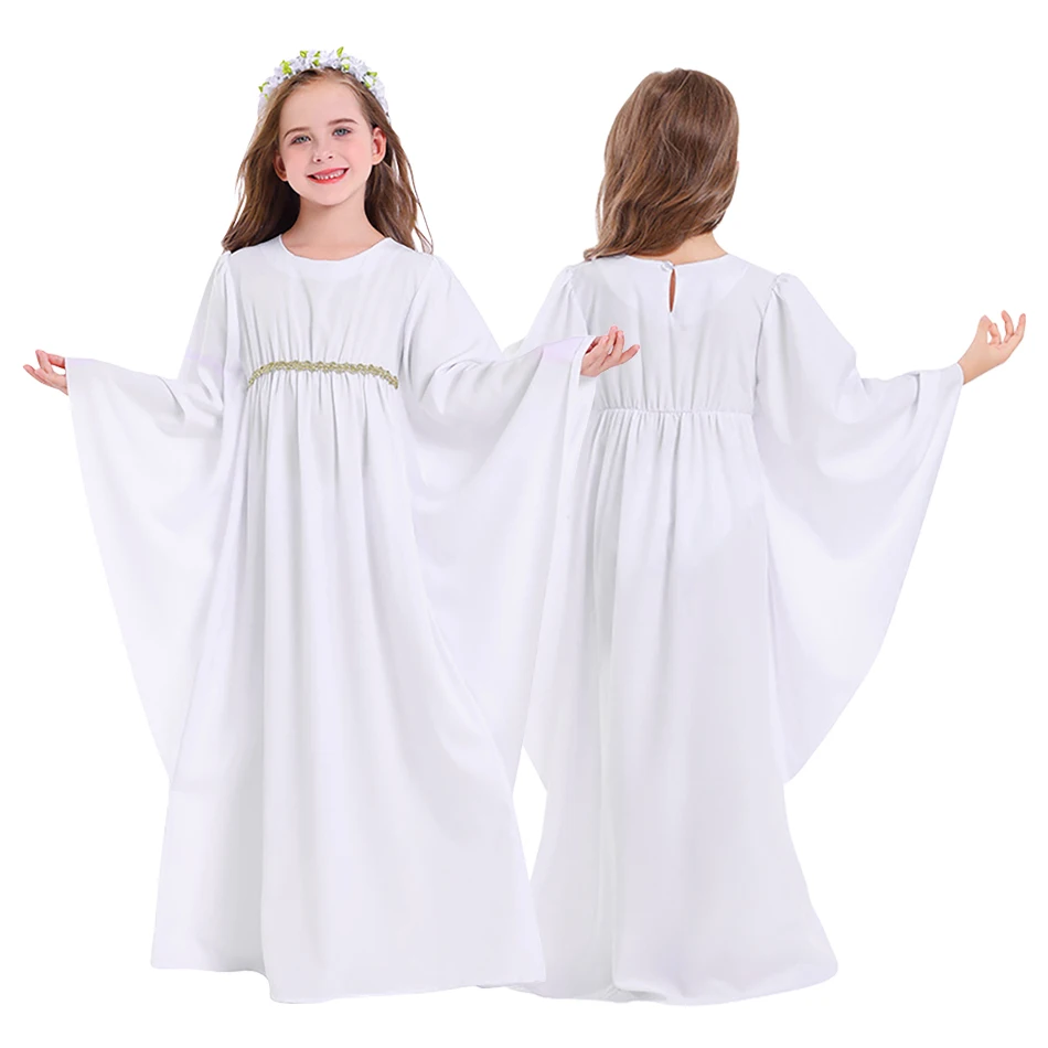 Halloween Dressing Up Girls White Dress Kids Angel and Devil Carnival Party Performance Cosplay Dresses Girls Dresses New