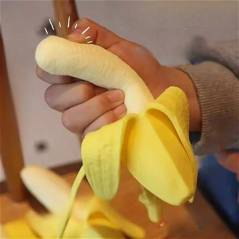 Bola antiestrés blanda de plátano realista, juguete sensorial para apretar, juguete para aliviar el estrés para niños y adultos, relajación de la ansiedad, regalo para apretar