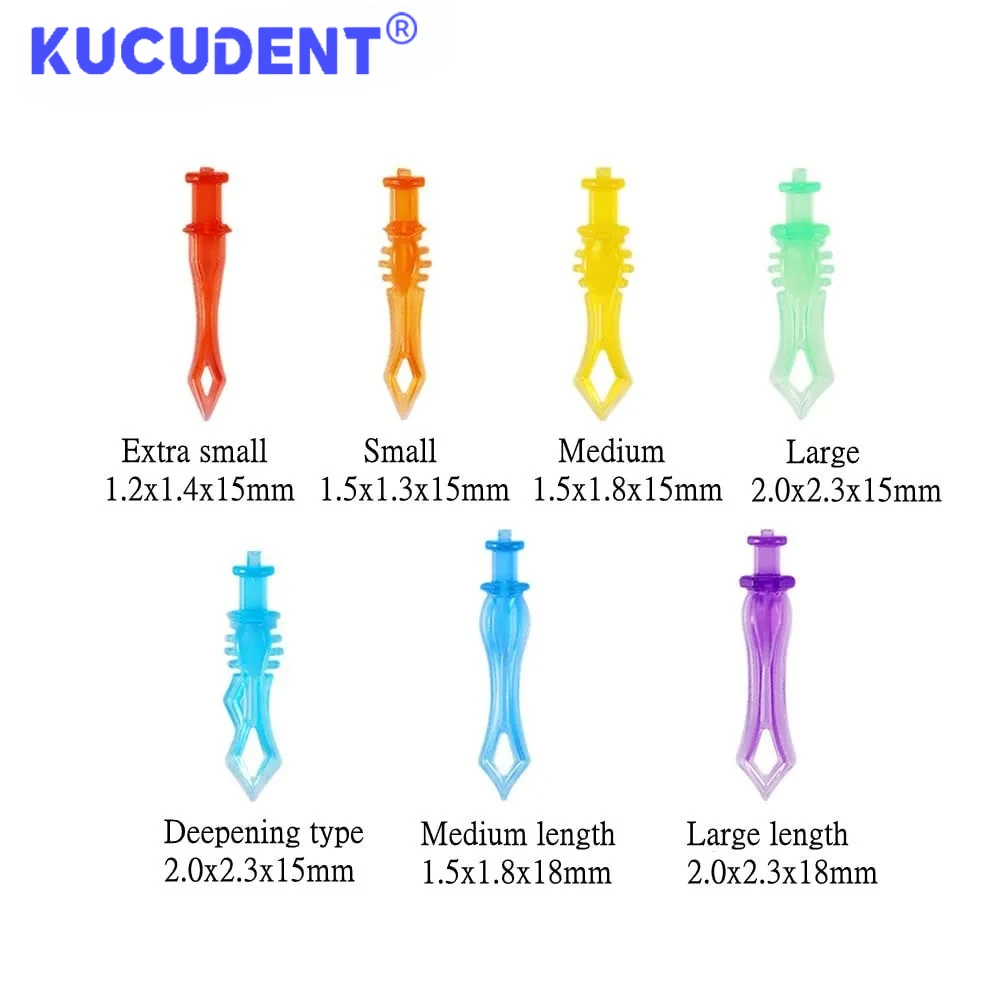 KUCUDENT 40 Pcs Disposable Dental Diamond Wedges Matrix Diastema Adaptive Interdental Teeth Gap Plastic Wedge Dentistry Material