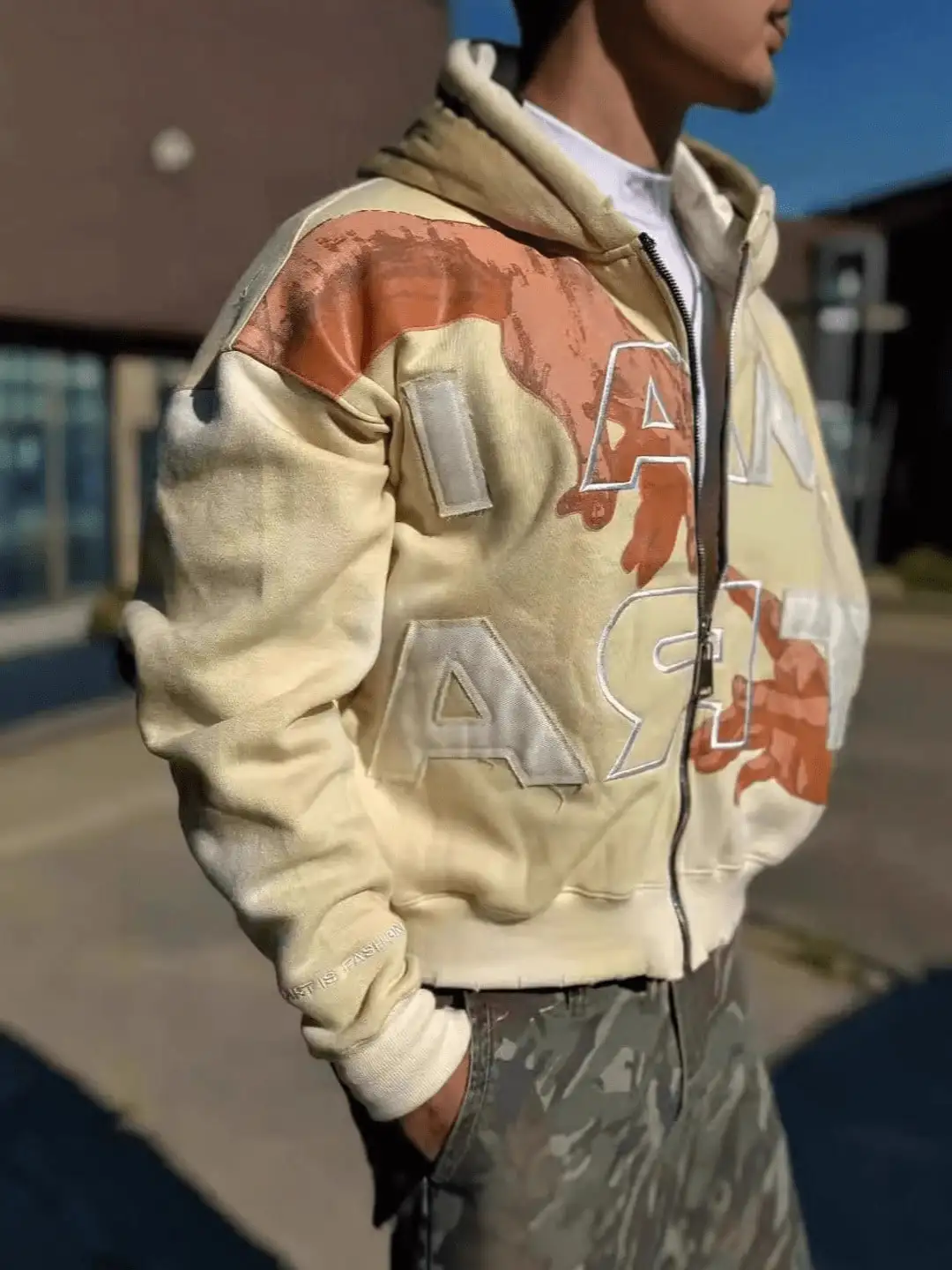 

Уличная толстовка с капюшоном в стиле Харадзюку и ретро буквенным принтом, большая толстовка на молнии, осенне-зимняя толстовка с графическим рисунком для мужчин