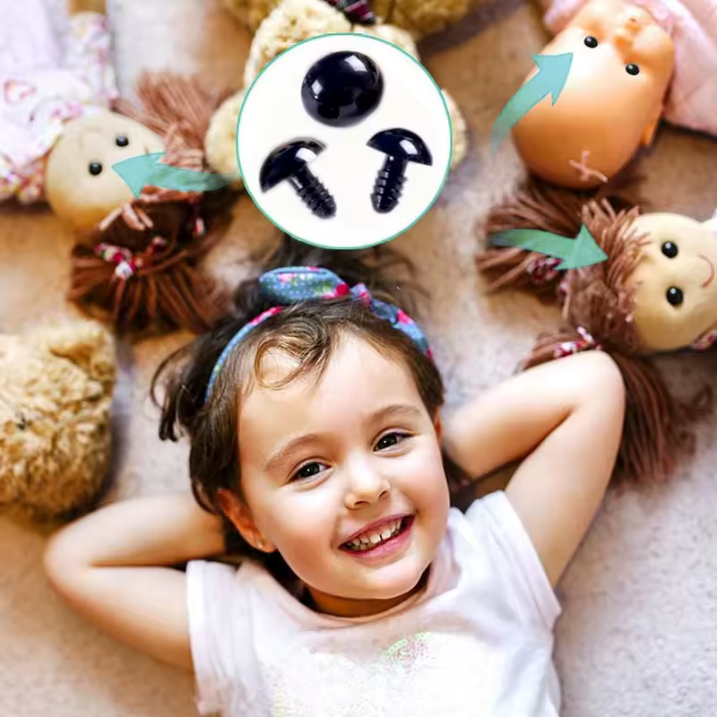 100pcs 8/10/12/14mm Plastic Safety Eyes For Toys Diy Mix Size Crochet Animal Eye For Doll toys amigurumi Accessories - Image 2