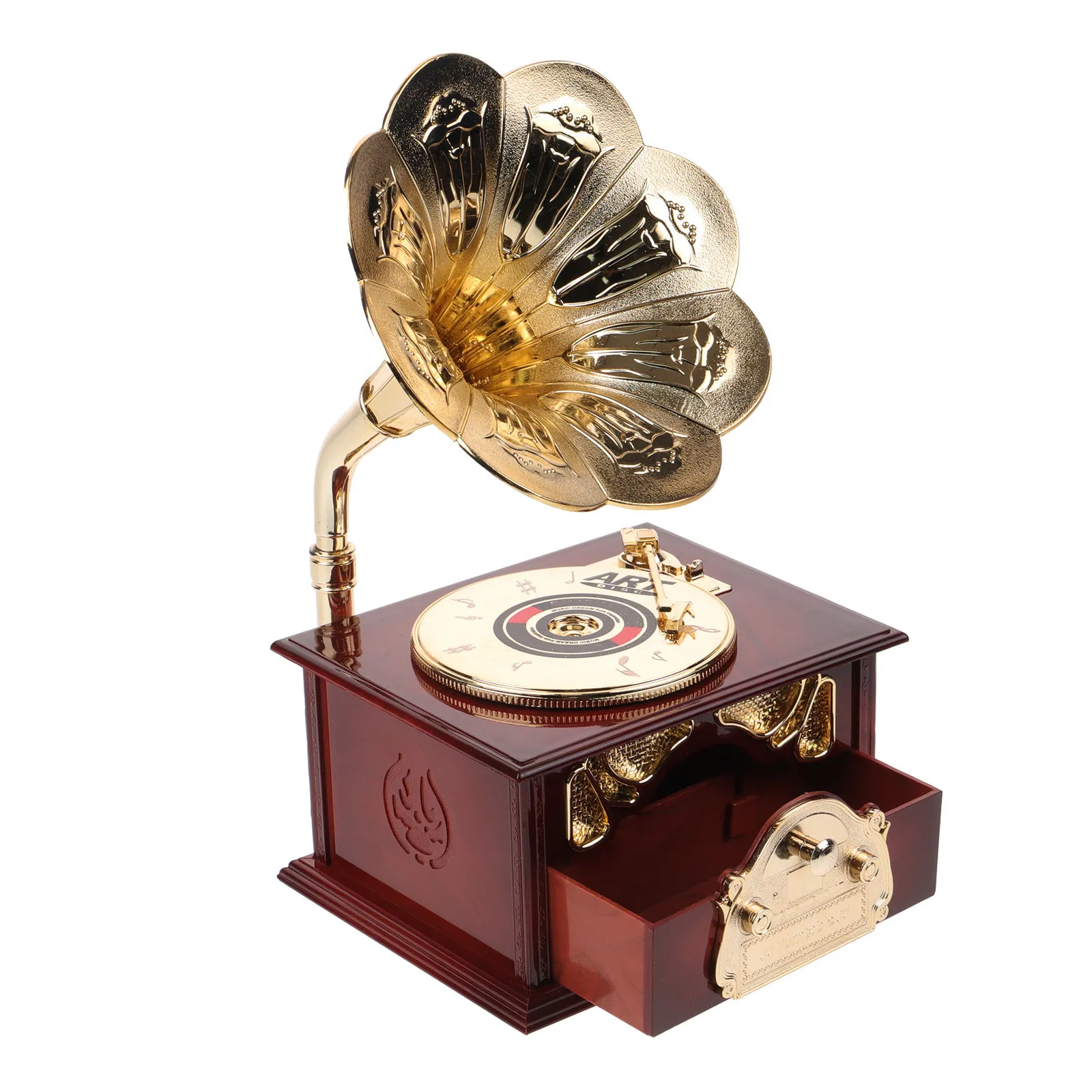 Wind-Up Music Box Retro Clockwork Melody Box Desktop Decoration Home Table Decor Cute Musical Gift for Women Birthday