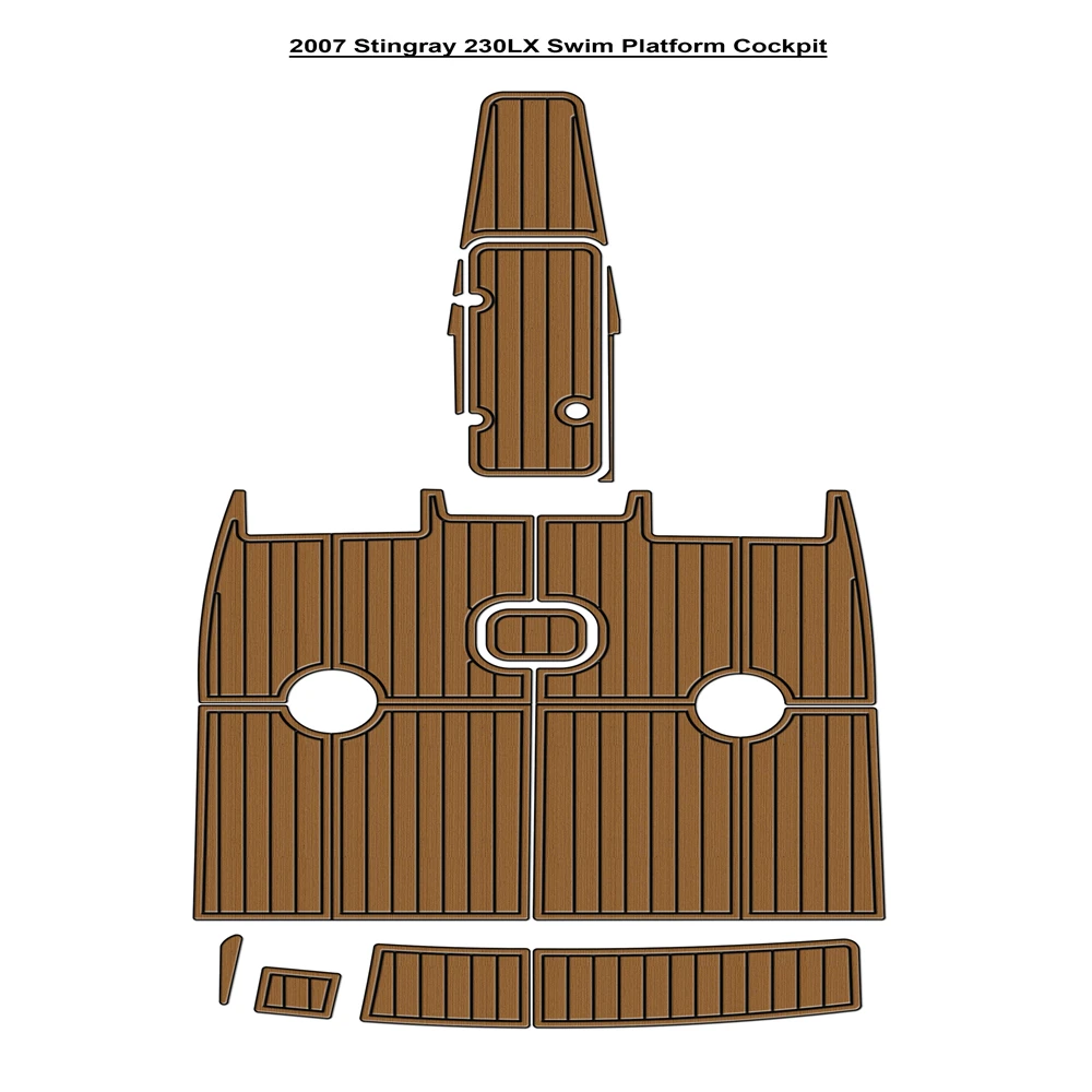 

2007 Stingray 230LX Swim Platform Cockpit Pad Boat EVA Foam Faux Teak Deck Floor SeaDek MarineMat Gatorstep Style Adhesive