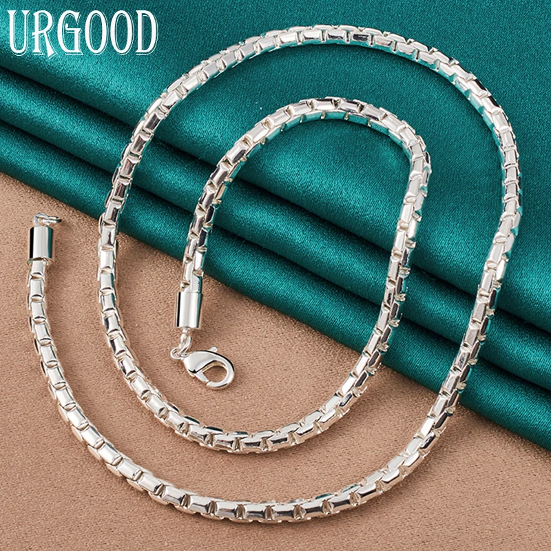 

925 Sterling Silver 18 Inches 4mm Charm Necklace For Women Men Party Engagement Wedding Fashion Jewelry