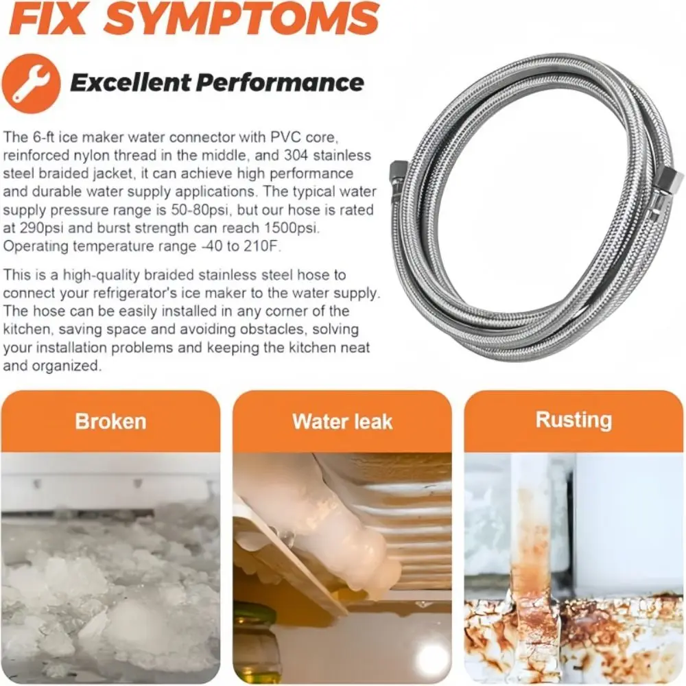1.8M-9.2M Ice Maker Hose 1/4