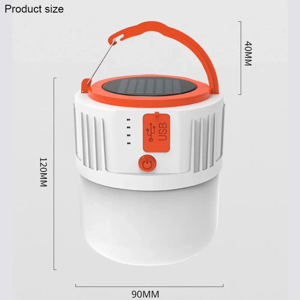 Solar LED Emergency Light Camping Lamp Portable Rechargeable Battery Powered USB Lighting Home Tent Outdoor Bulb Lights
