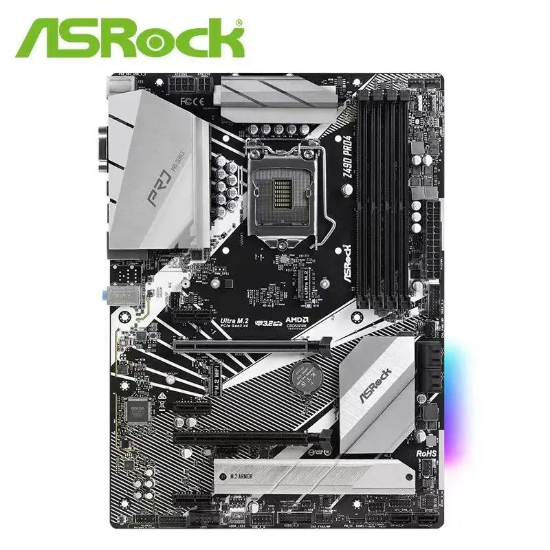ASROCK / ASRock Technology Z490 Pro 4 desktop-gamingmoederbord ondersteunt 1040 0F 10 400