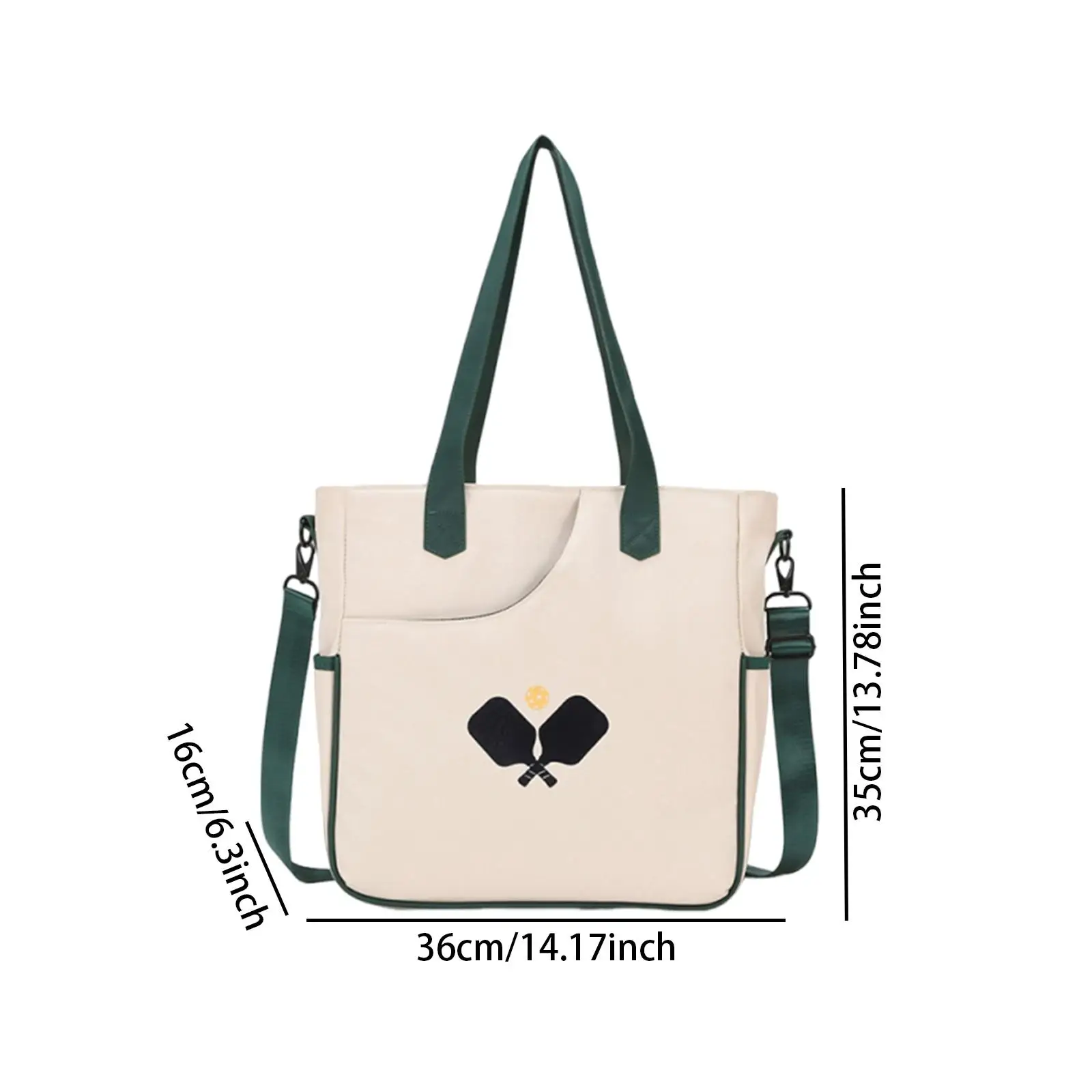 Pickleball Tote Bag Table Tennis Bag Portable Stylish Sports Bag Large Capacity