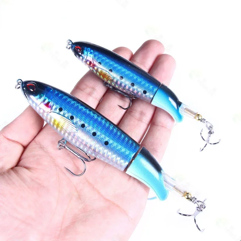 1 Pcs 11cm/13g Artificial Bait Topwater Fishing Lure  Whopper Popper Hard Plopper Soft Rotating Tail Fishing Tackle Fishing Bait