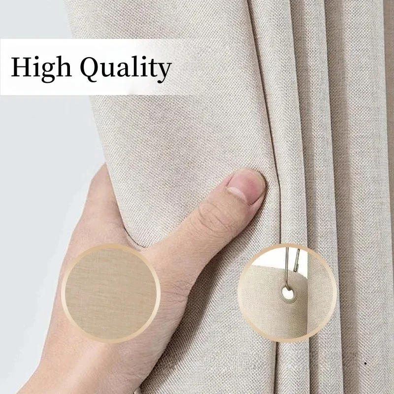 

Faux Linen Waterproof Shower Curtains for Shower Bathroom Thickened Partition Curtain Privacy Protection Hanging Rings Curtain