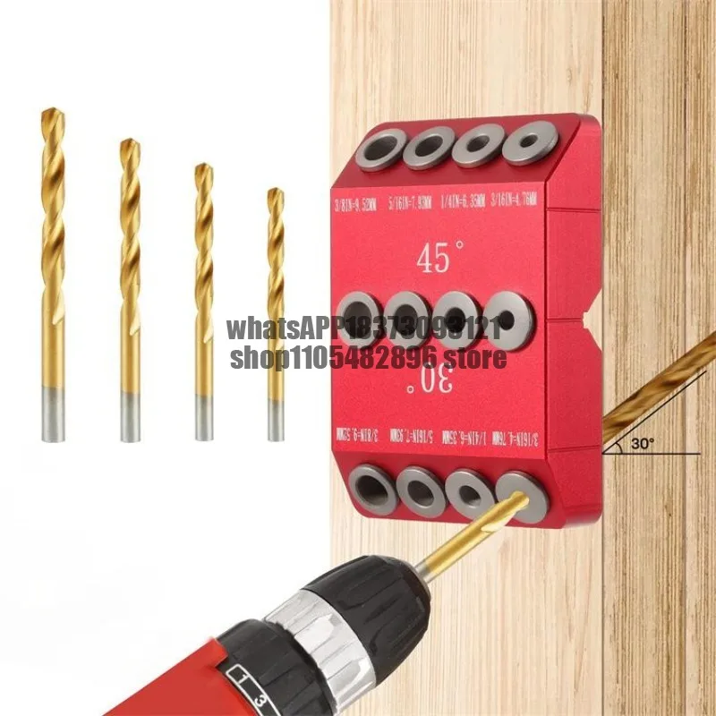 30 °/45 °/90 ° Punch Positioner, Multi-Angle, Slant Hole Woodworking Vertical Woodworking Punch Positioning Tool