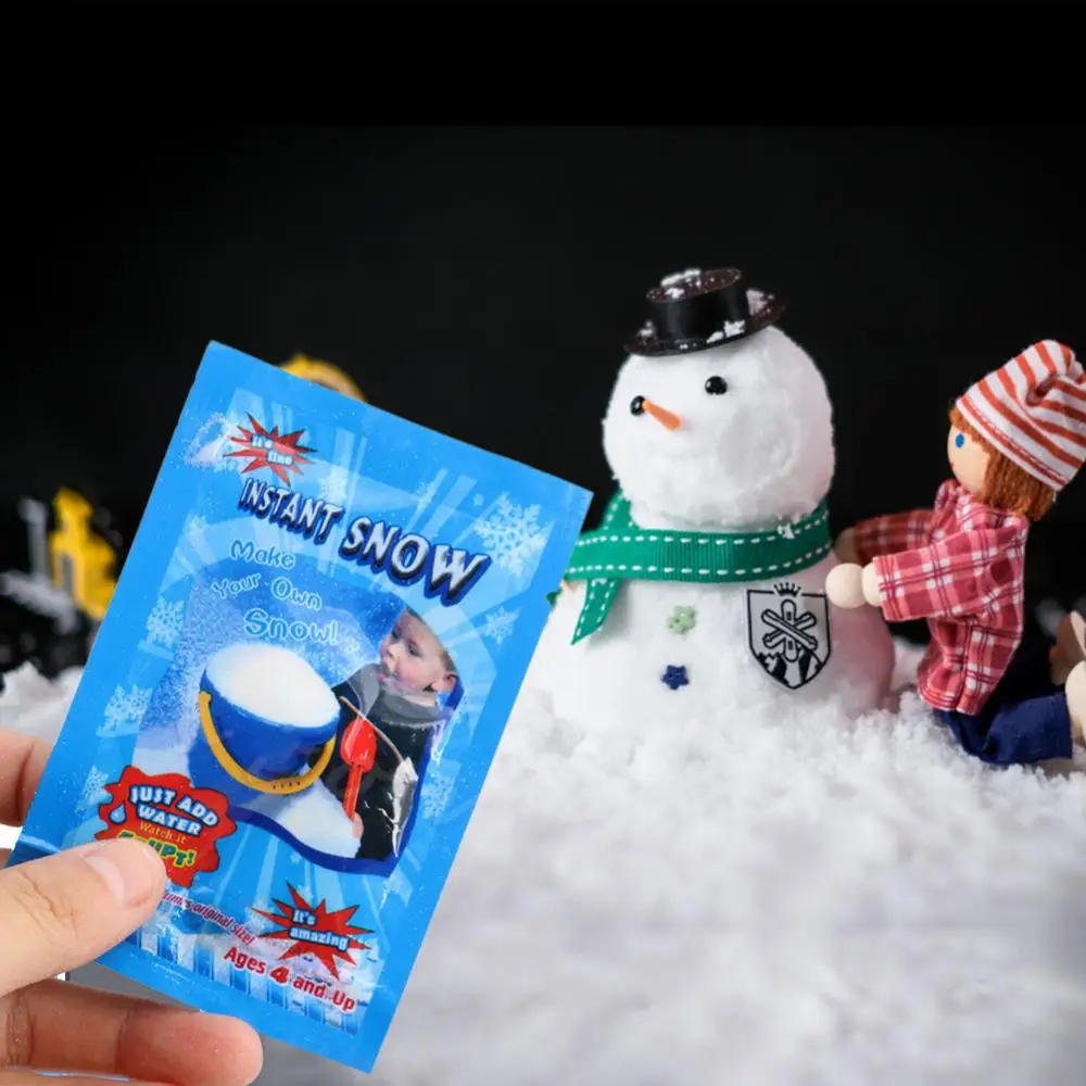 1/5/10 Bag Christmas Fake Magic Instant Snow Fluffy Super Absorbant Party Supplies Decorations For Wedding Christmas Snowflake