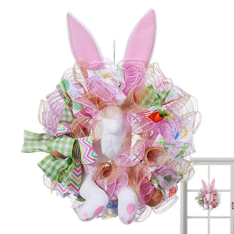 

Easter Wreaths For Front Door Home Party Creative Garland Front Door Spring Colorful Flowers Decor Thief Rabbit Ears Butt Design