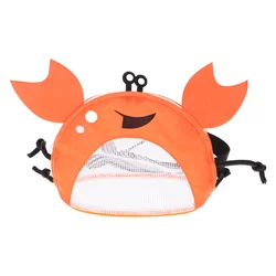 Bolsa de playa de cangrejo para niñas, malla de doble extremo, bolsas de conchas marinas, almacenamiento para niños pequeños