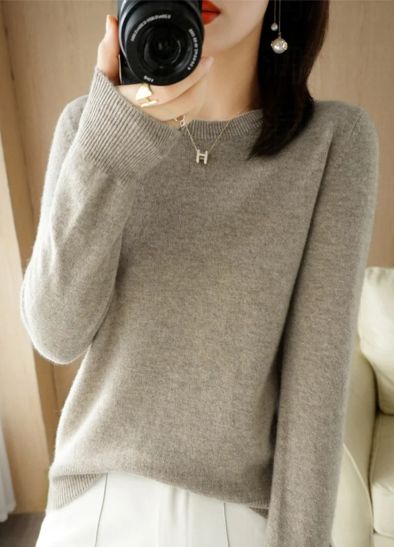 Women O-Neck Sweater Spring Autumn Basic Warm Casual Pullover Pulls Korean Knit Jumper Long Sleeve Bottoming Shirt New Pullovers