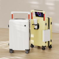 20/22/24/26/28 Inch Wide Trolley Luggage USB Charging Spinner Wheel Rolling Suitcase For Women Men Cabin Travel Trolley Case