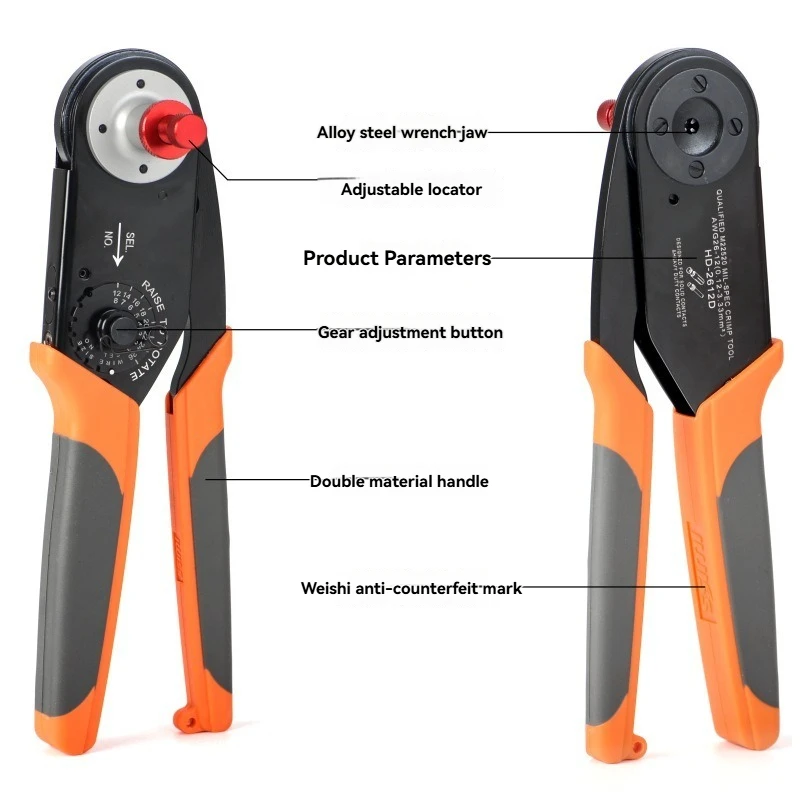 

Ручные обжимные клещи Авиационный щипцы для проводов AWG26-12 AWG32-20 AWG12-8 для твердого штифта/прочного штифта