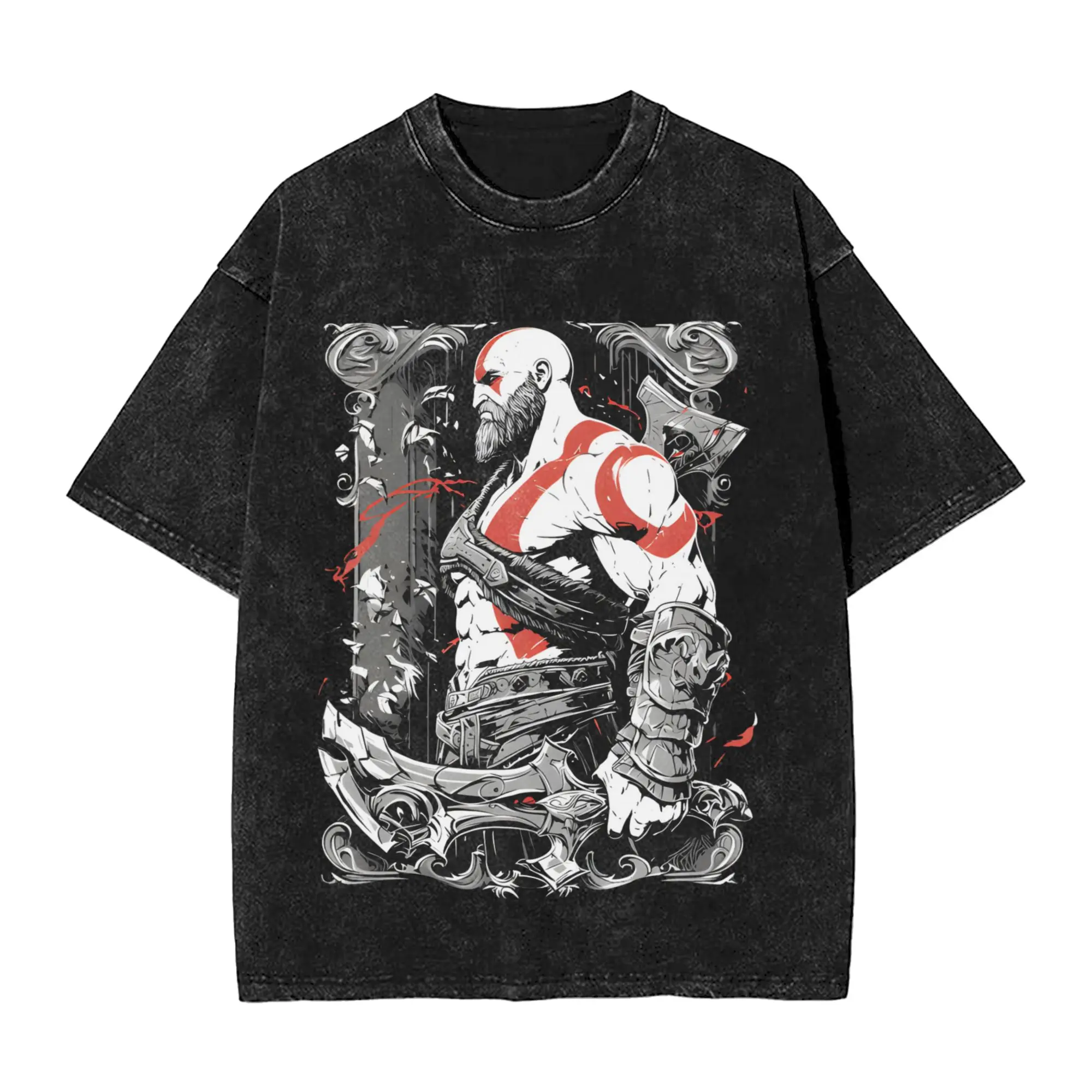 Men God of war Kratos T Shirts  Top Tees Summer Aesthetic Short Sleeve T-Shirt Crewneck Fashion Casual Tshirt Dropshipping