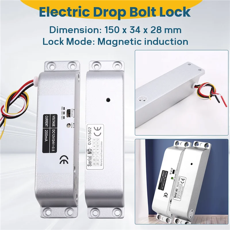 B68C ไฟฟ้า DROP Bolt ล็อค 4 สาย DC12V อิเล็กทรอนิกส์ล็อคไม้ประตูล็อคเหล็กประตูล็อค