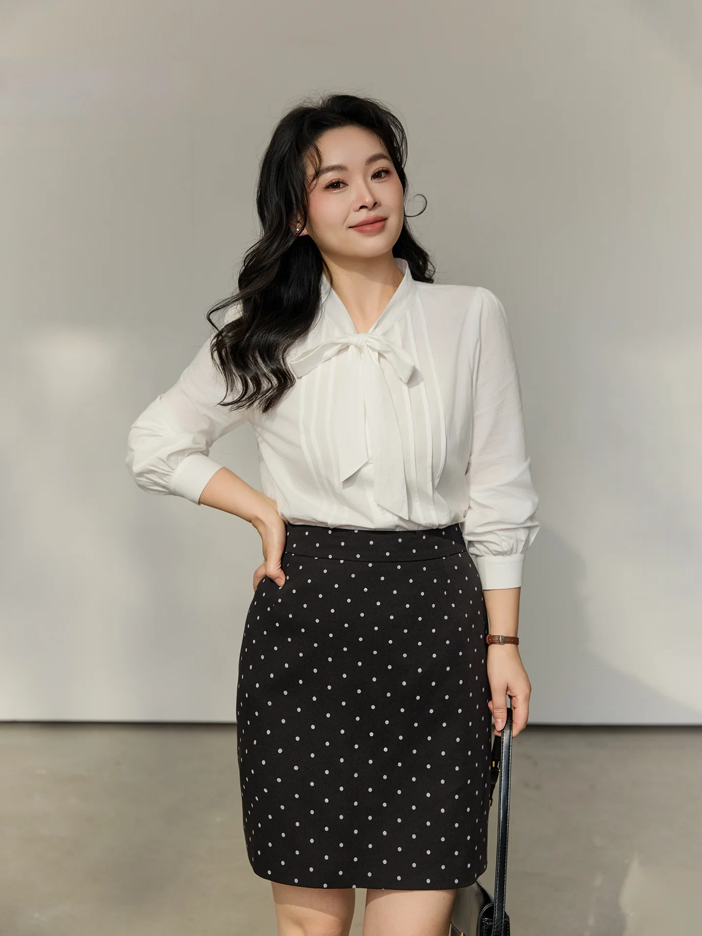 

DM00 plus Size Pure Cotton irt Women's Faion Commute Versatile Belted oulder Pure Cotton irt Spring Season