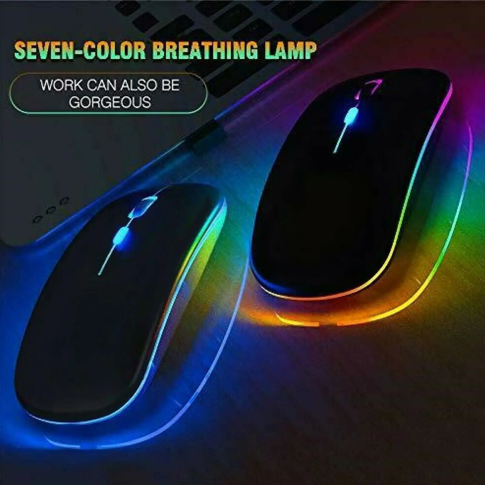 ワイヤレスマウス充電式サイレント LED バックライト付きマウス PC ラップトップコンピュータマウス 2.4Ghz レシーバー Bluetooth デュアルモード光学式マウス