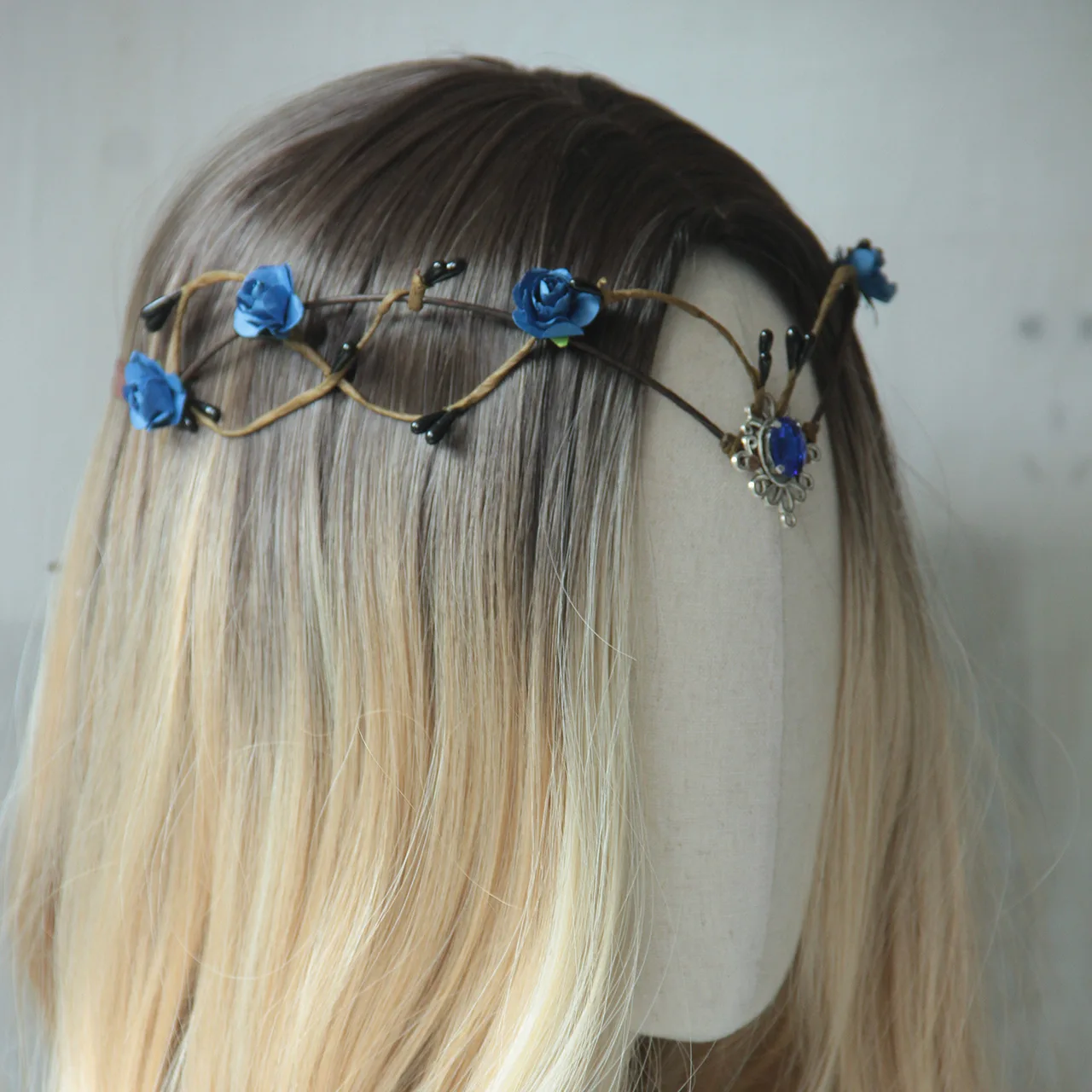 女性のための手作りのヘアジュエリー,森,森,エルフ,ティアラ,蝶,鹿,小枝,葉,王冠,妖精,エルフ