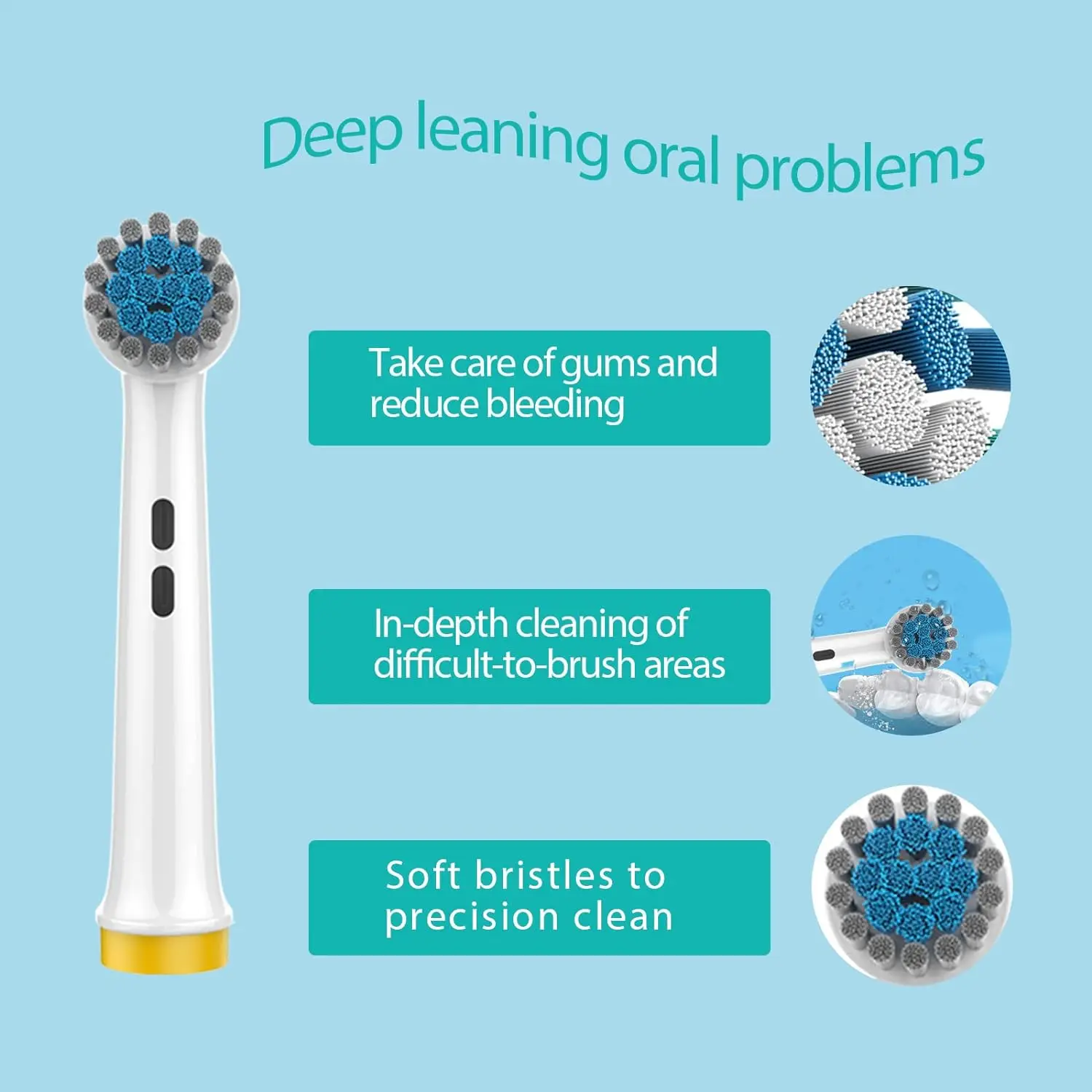 Electric Toothbrush Replacement Heads Ultra Soft Bristles Sensitive Gum Care Tooth Brush Heads For Oral B Toothbrush Nozzles