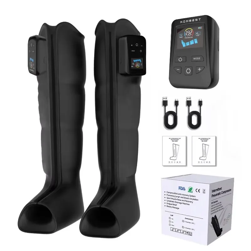 

Healthpal Oem Odm 4 Chamber Pneumatic Medical Grade Pressotherapy Wireless air Leg Massager Boot