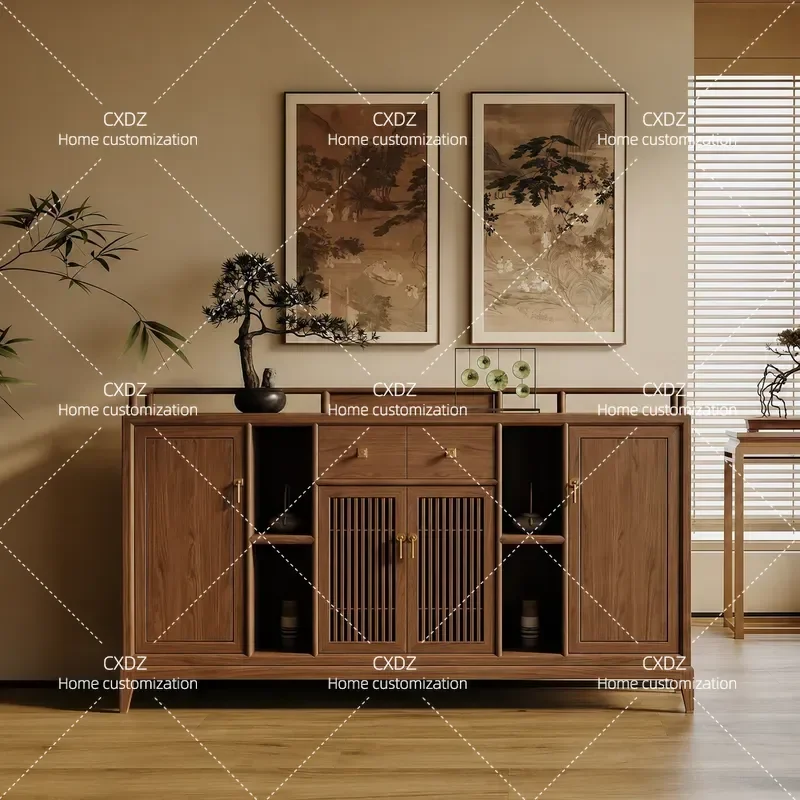 New Chinese Style Wall Mounted Dining Side Cabinet Porch Storage Locker Simple Customizable Home Improvement Furniture