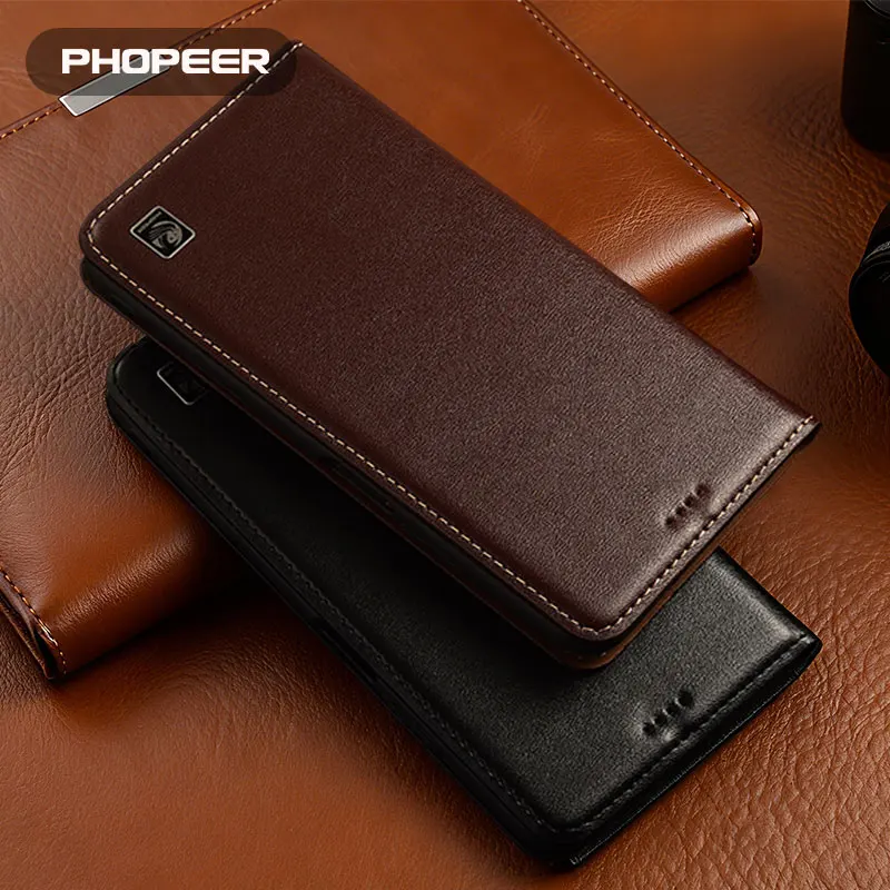 Luxury Genuine Leather Phone Case Nappa Pattern Card Bag for Realme V Series Compatible with V70 V60 V50 V30 V25 V23 V20 V15 V13