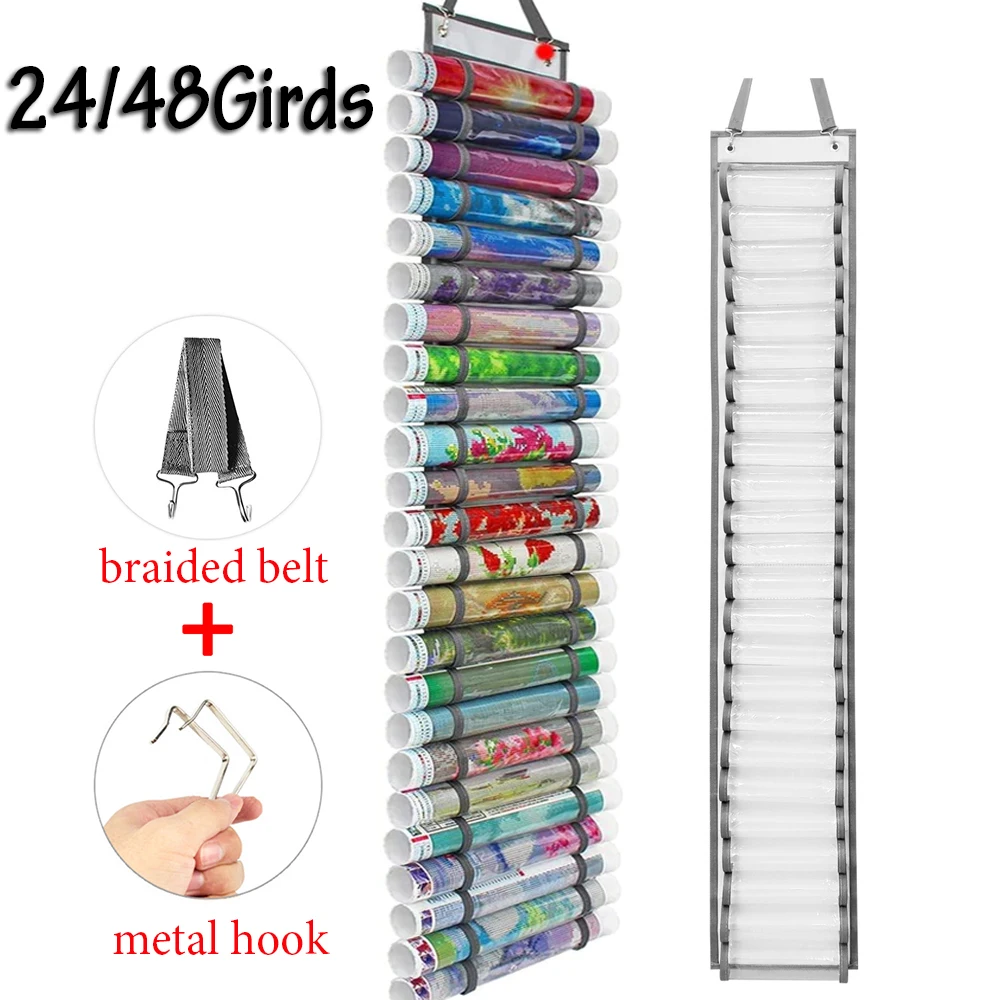 

Сумки для хранения алмазной вышивки 5D «сделай сам», наборы для вышивки крестиком, домашняя подвесная сумка для хранения инструментов, Холщовый Органайзер в рулоне