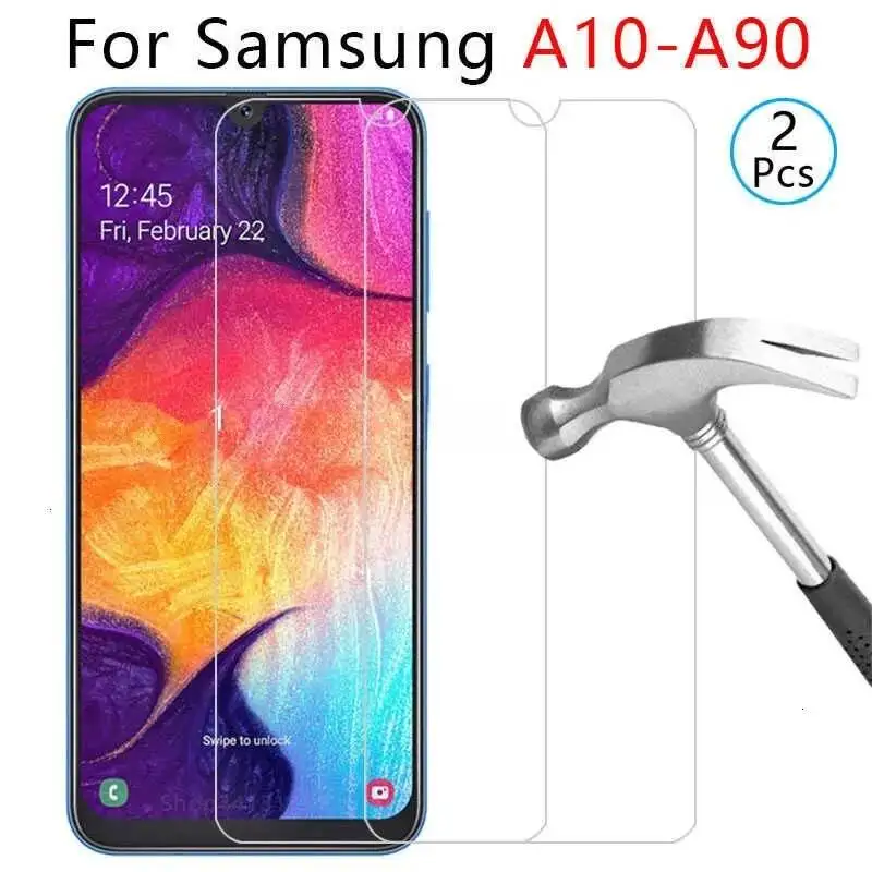 

2 шт., чехол для телефона из закаленного стекла для Samsung A10 A20 A20e A30 A40 A40s A50 A60 A70 A80 A90, защитный чехол, аксессуары