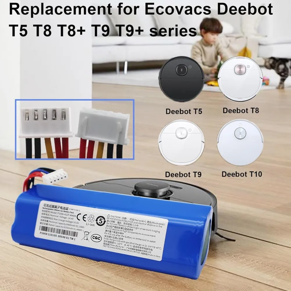 Akumulator do Ecovacs Deebot T5 T10 T8 Plus DBX11-11/21 DLX11-21/61 odkurzacz 201-1913-4201 S10-LI-144-5200 S10-LI-144-6800