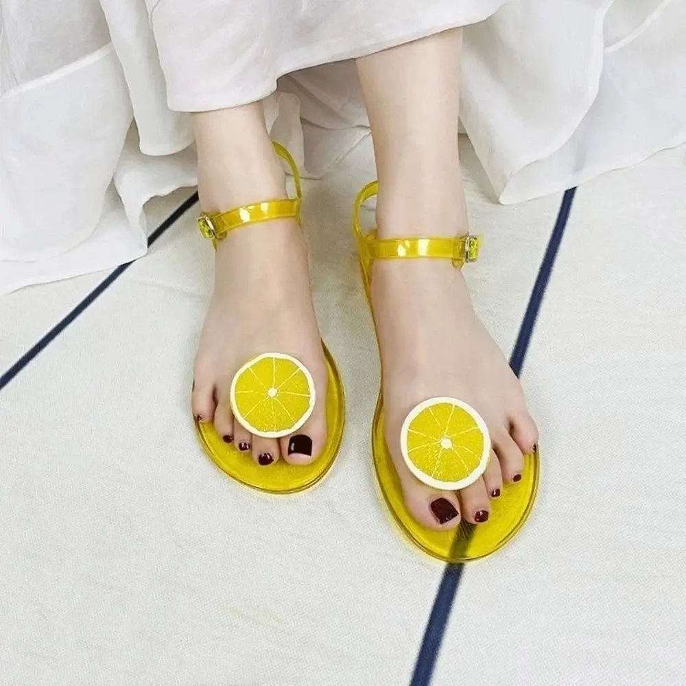 Watermelon Jelly Fruits Sandals Mango Grape Bee Lemon Strawberry Korean Style Slippers Soft PVC Bottom Non Slip